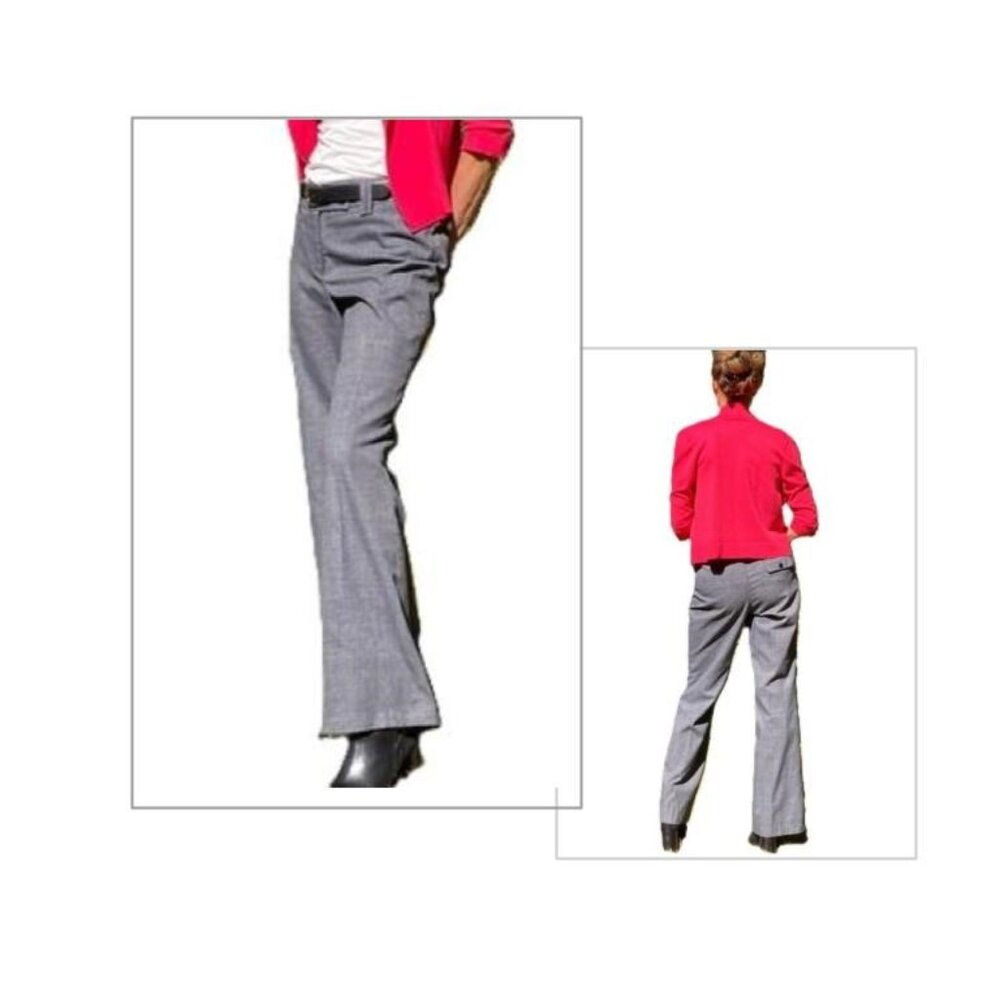 Dalia Collection Women’s Dress Pants Black/White Glen Plaid, Size 6